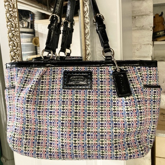 Coach Handbags - Coach multicolor tweed fabric handbag